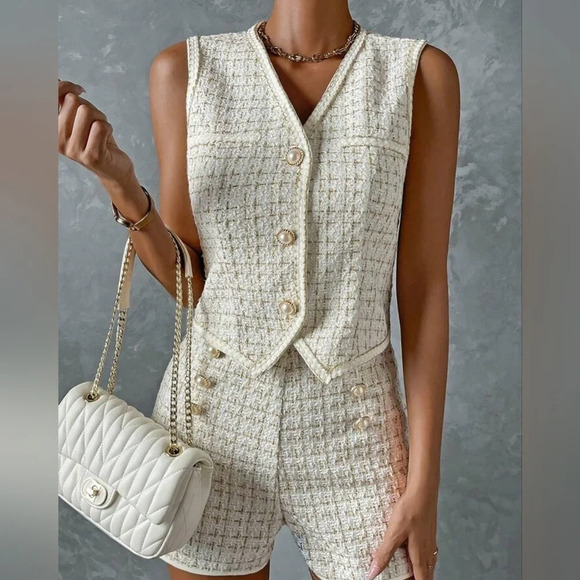 Single Breasted Vest Blazer & Shorts - Picture 1 of 4